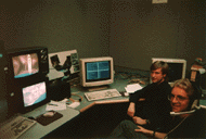 John Harrison and Glen Fraser in the SGI control room.