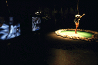 Magic Circle with monitors in background showing the VR.