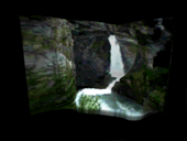 Still frame of the movie loop overlaid on the 3D wireframe of the Waterfall world model.