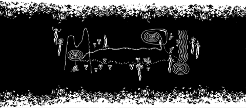 Final allegorical map of the three worlds.