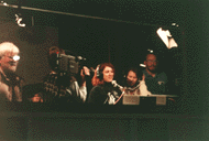 Brenda Laurel at the Goddess workstation, in the Placeholder control room.